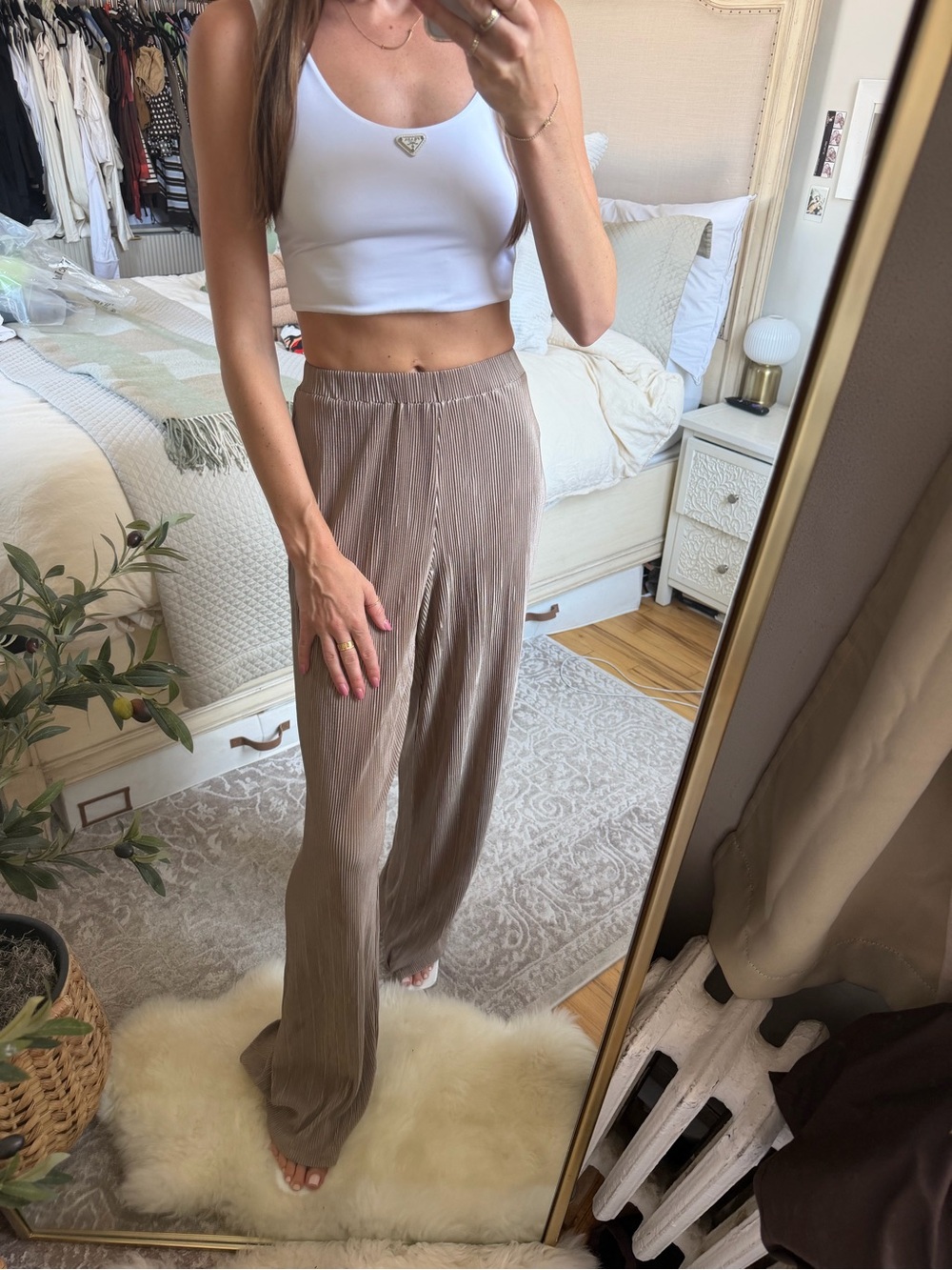 Song of Style Taupe Pleated Wide-Leg Pants